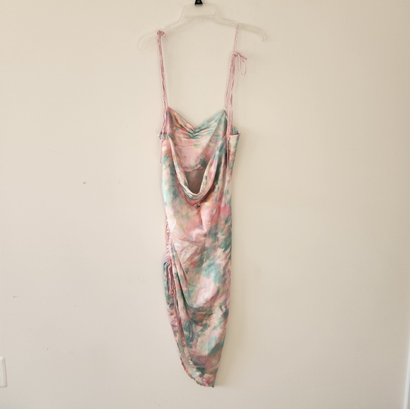 For Love & Lemons Call Me Tie-Dye Colorful Pastel Open Back Midi Dress XS - Picture 6 of 8